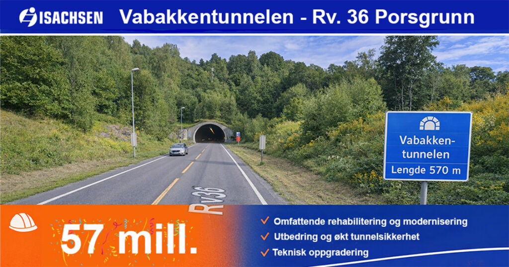 Isachsen Anlegg skal oppgradere Vabakkentunnelen i Porsgrunn